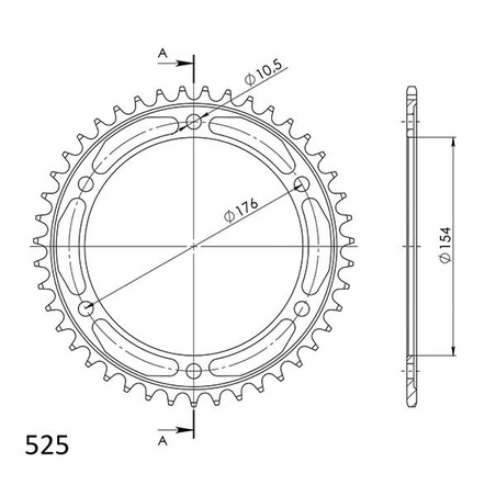 541061943 CORONA S AC P525-D43 Honda VFR F ABS 2017+ SGR - SPROCKETS