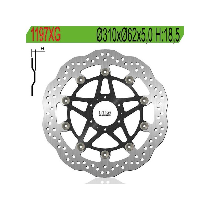 1197XG VORDERE BREMSSCHEIBE DX-SX Honda CBR XX Super Blackbird 1999+ NG