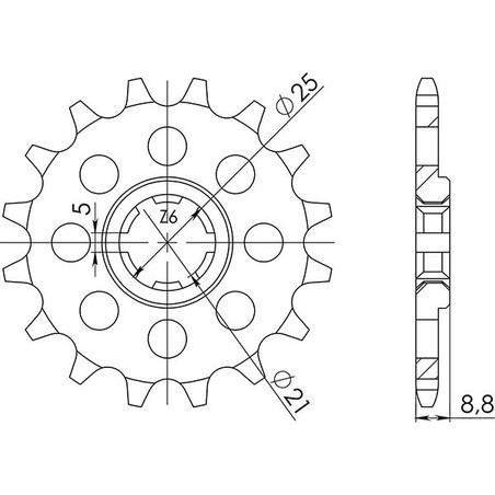 542430214 PIGNONE S AC P520-D14 Kawasaki KDX 1980+ SGR - SPROCKETS