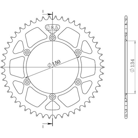 541720442 CORONA S AL P520-D42 Kawasaki KLX H 2006+ SGR - SPROCKETS