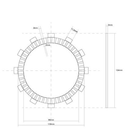 741211 FRIZIONE DISCO SINGOLO GUARNITO Kawasaki KLX H 2006+ FCC