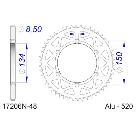 17206N:48 CORONA AFAM S AL P520-D48 Kawasaki KXE F 2008+ AFAM