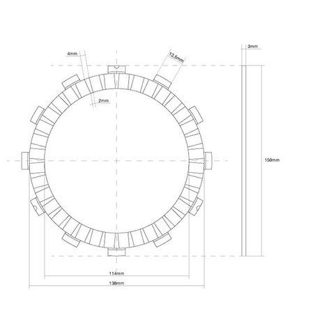 741229 JOINT MONODISQUE EMBRAYAGE Kawasaki KX 1983+ FCC