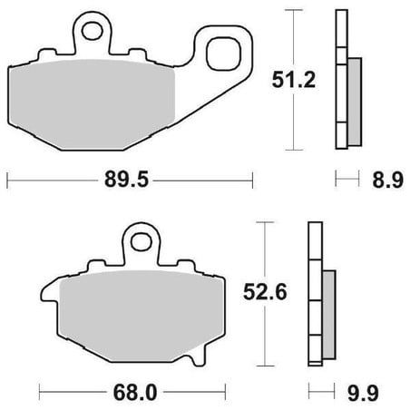 687LS PLAQUETTE DE FREIN ARRIERE 687LS Kawasaki ER6N 2006+ SBS