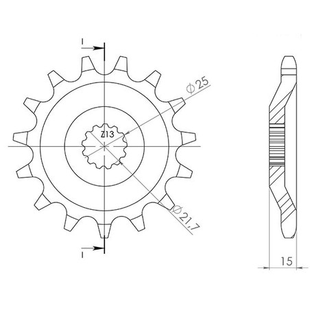 542460015 PIGNONE S+2 AC P630-D15 Kawasaki GPZ A UNI Trak 1983+ SGR - SPROCKETS