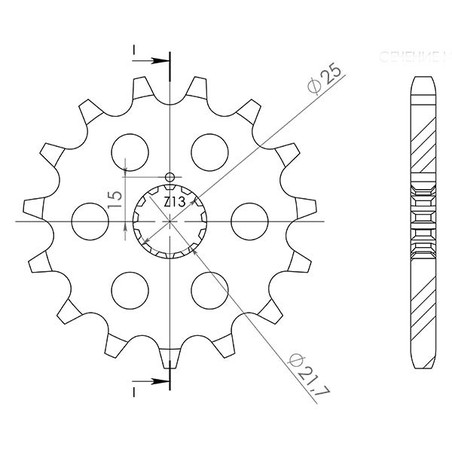 543360013 PIGNONE S+2 AC P630-D13 Kawasaki Z E 1980+ SGR - SPROCKETS
