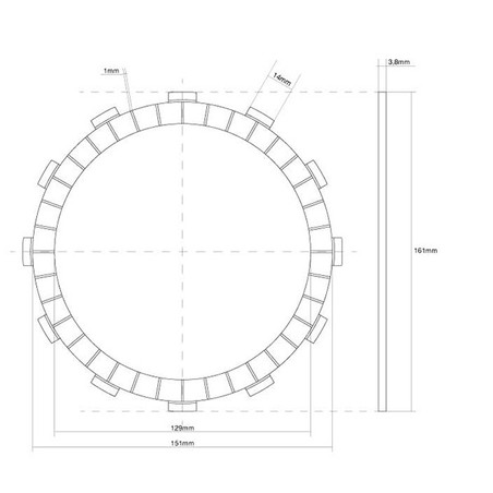 741256 JUNTA EMBRAGUE MONODISCO Kawasaki Z L 1981+ FCC
