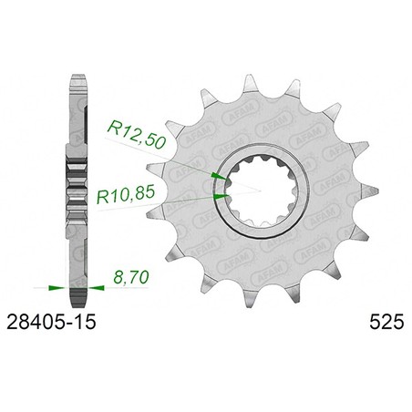 28405:15 PIGNONE AFAM S AC P525-D15 Kawasaki Z ABS 2007+ AFAM