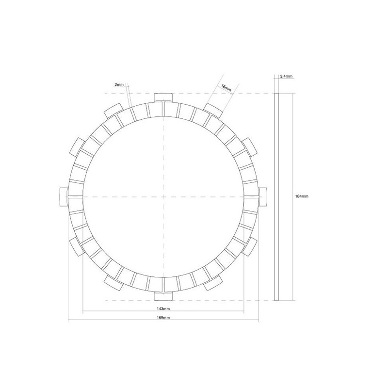 741274 JUNTA EMBRAGUE MONODISCO Kawasaki VN Vulcan Main Streak 2002+ FCC
