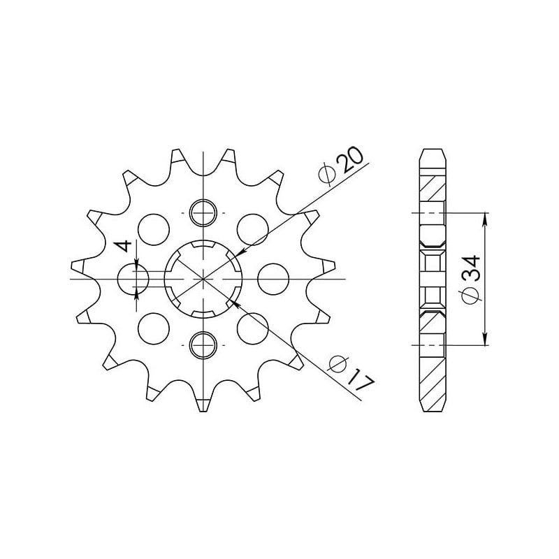 542620014 PIGNONE AC P428-D14 Kl Duel 2024+ SGR - SPROCKETS