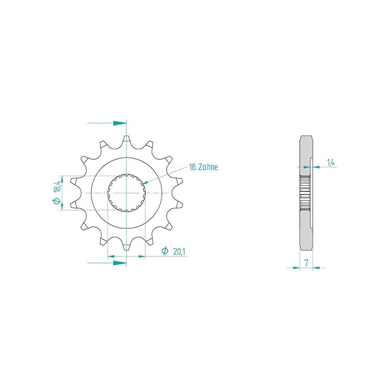540004713 PIGNONE S AC P428-D13 Ksr Moto TW SM 4T 2015+ SGR - GENERICO