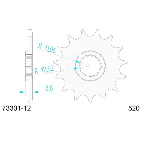73301:12 PIGNONE AFAM S AC P520-D12 Ktm Freeride F 4T 2018+ AFAM