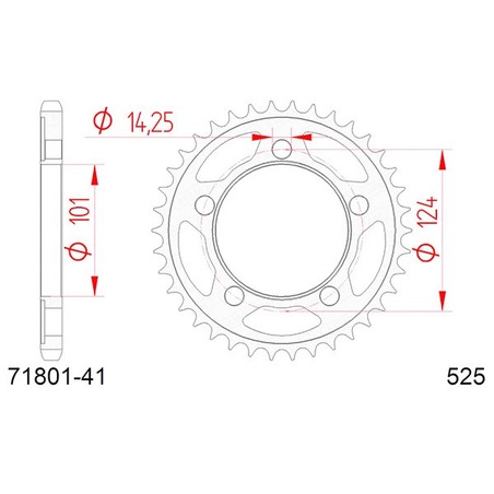 71801:41 CORONA AFAM S AC P525-D41 Ktm Supermoto 2008+ AFAM