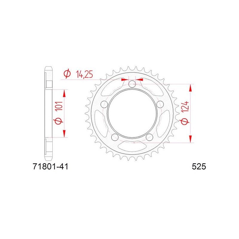 71801:41 CORONA AFAM S AC P525-D41 Ktm Supermoto T 2009+ AFAM