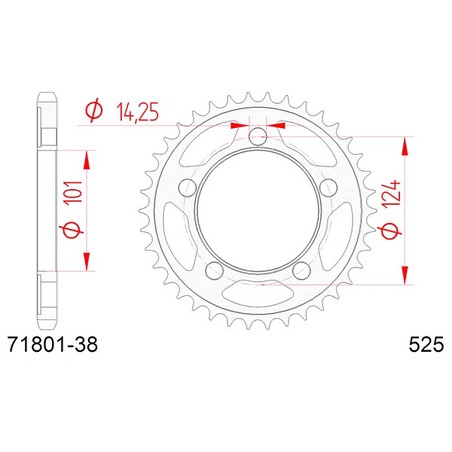 71801:38 CORONA AFAM S AC P525-D38 Ktm RC8 2010+ AFAM