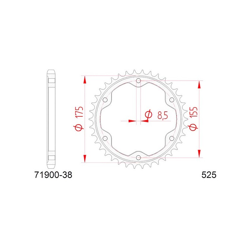 71900:38 CORONA AFAM S AC P525-D38 Ktm Super Duke RR 2021+ AFAM