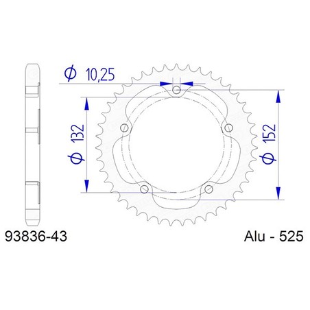 93836:43 CORONA AFAM S AL P525-D43 Mv Agusta Brutale S 2005+ AFAM