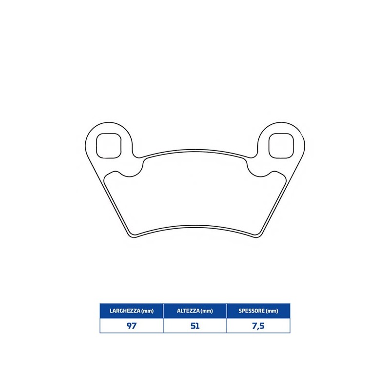 1230ATV1 FRONT BRAKE PAD DX-SX 1230ATV1 Polaris Ranger 2X4 2004+ CL BRAKES