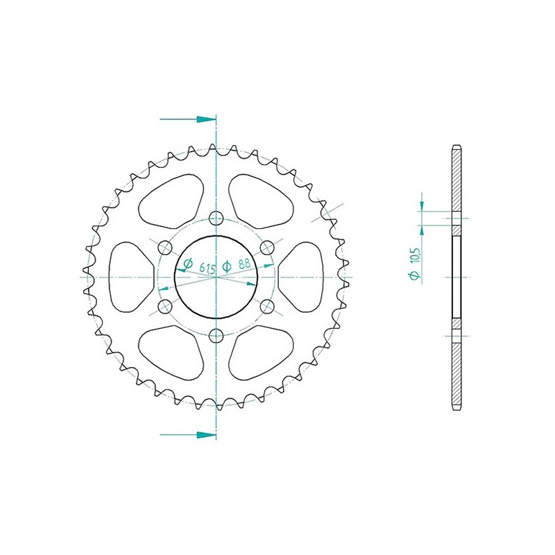50-29056-38 CORONA S AC P520-D38 Royal Enfield Scram 411 2022+ SGR - GENERICO
