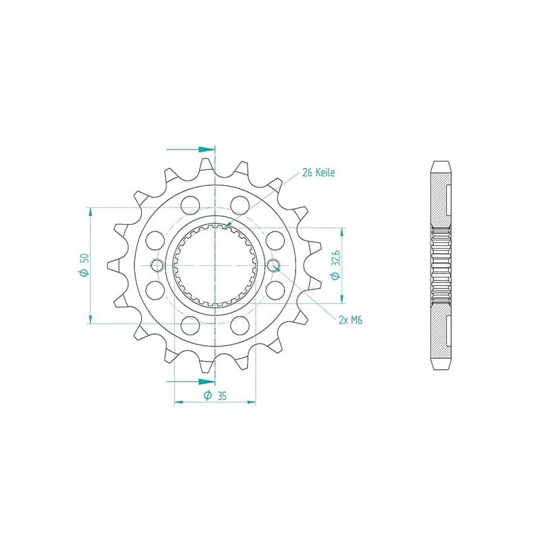 50-35055-17S PIGNONE S AC P530-D17 Royal Enfield Classic Gunmetal Gray E4 2018+ SGR - GENERICO