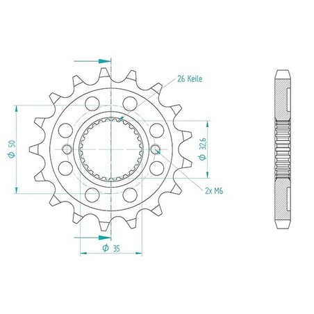 50-35055-17S PIGNONE S AC P530-D17 Royal Enfield Classic Reddtich E4 2018+ SGR - GENERICO