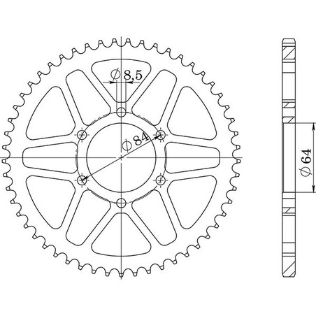 541420047 CORONA S AC P428-D47 Suzuki DR S 1982+ SGR - SPROCKETS