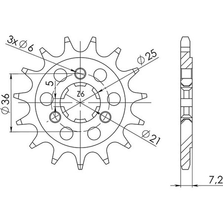 542250316 PIGNONE S AC P520-D16 Suzuki Dakar DR S 1986+ SGR - SPROCKETS