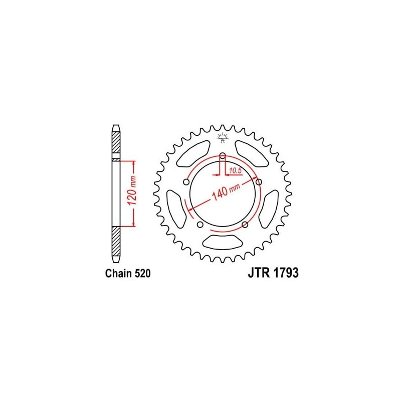 541560547 CORONA R AL P520-D47 Suzuki DL V Strom XT ABS 2017+ SGR - SPROCKETS