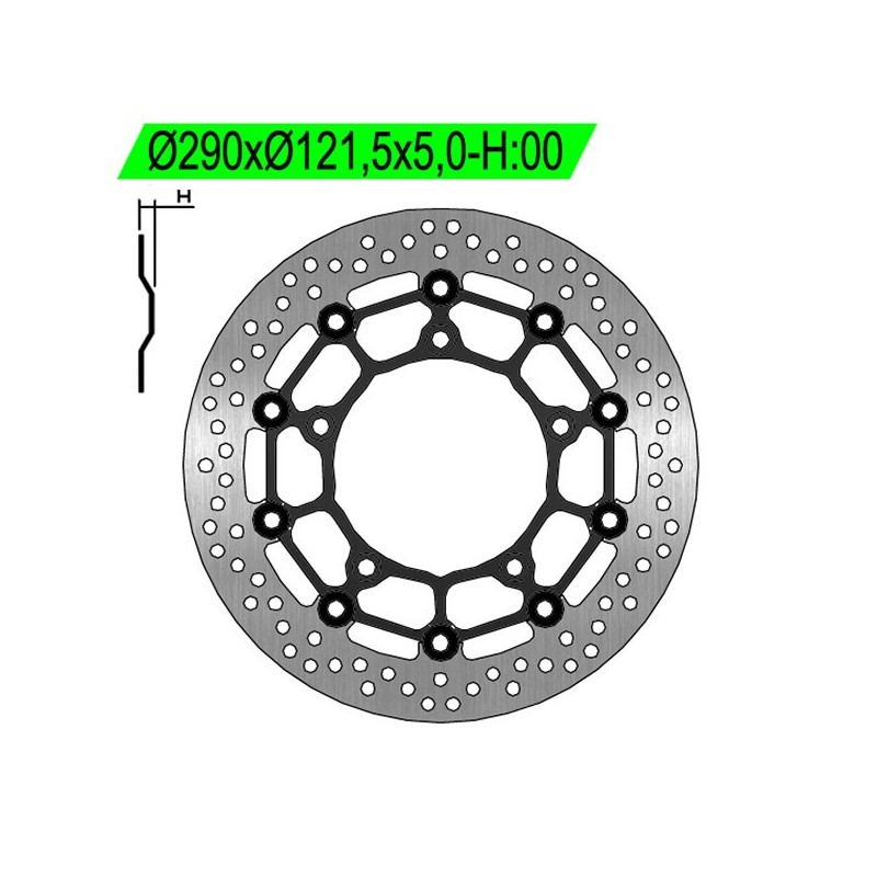 1278 FRONT BRAKE DISC DX-SX Suzuki SFV Gladius ABS 2009+ NG