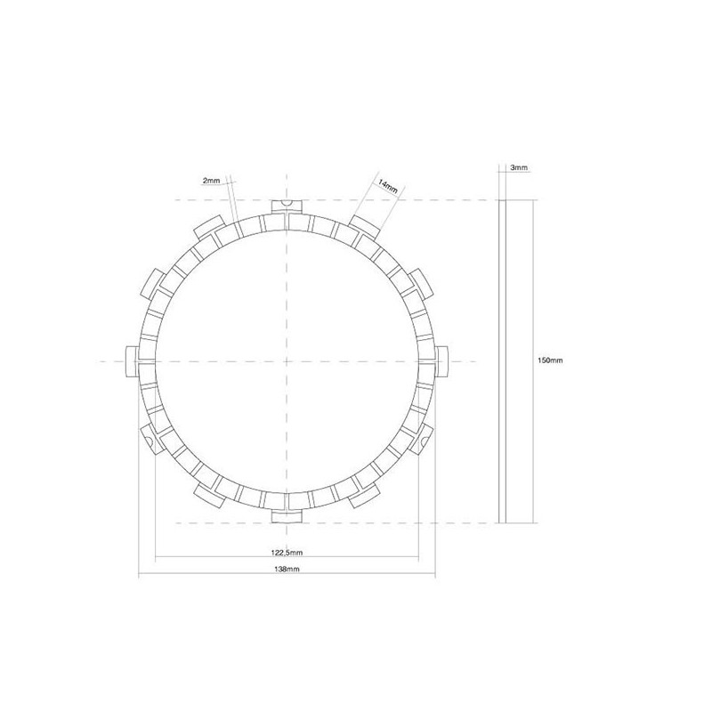 VP-3067 KUPPLUNGS-EINSCHEIBENDICHTUNG Suzuki SFV Gladius ABS 2009+ FCC