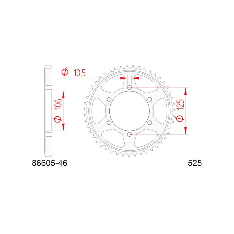 86605:46 CORONA AFAM S AC P525-D46 Triumph Street Triple S 2017+ AFAM
