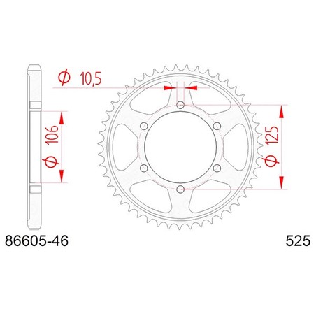 86605:46 CORONA AFAM S AC P525-D46 Triumph Street Triple RS 2017+ AFAM