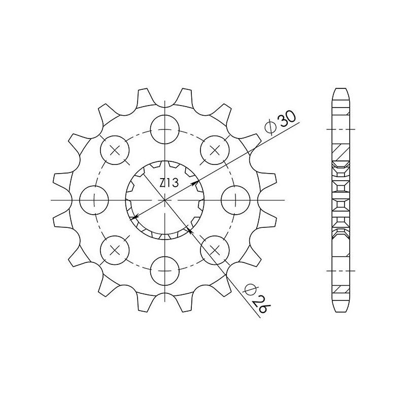 548860017 PIGNONE S AC P525-D17 Triumph America Carb 2003+ SGR - SPROCKETS