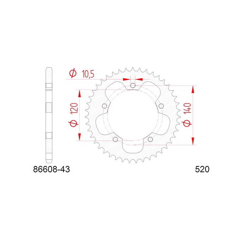 86608:43 CORONA AFAM S AC P520-D43 Triumph Scrambler 2015+ AFAM