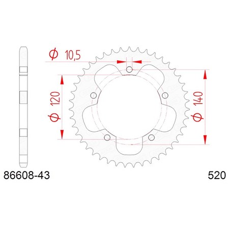 86608:43 CORONA AFAM S AC P520-D43 Triumph Scrambler 2015+ AFAM