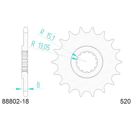 88802-18 PIGNONE AFAM S AC P520-D18 Triumph Scrambler 2015+ AFAM