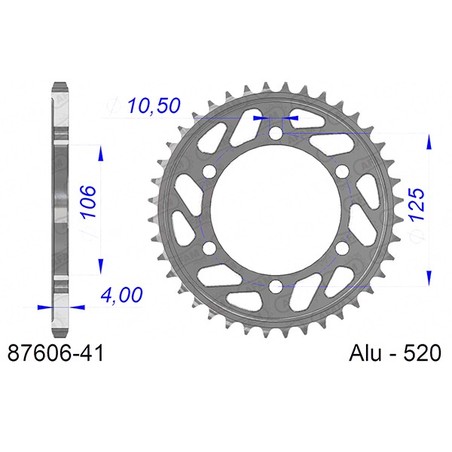 87606:41 CORONA AFAM S AL P520-D41 Triumph Bonneville T100 EFI 2016+ AFAM