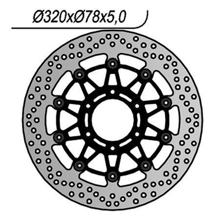 1258 FRONT BRAKE DISC DX-SX Triumph Speed Triple EFI 1999+ NG