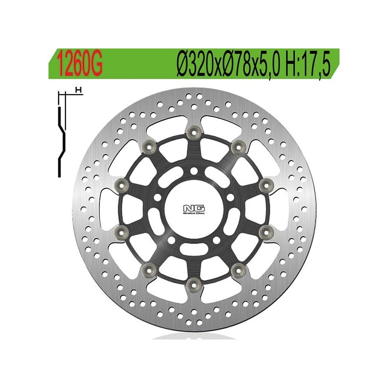 1260G DISQUE DE FREIN AVANT DX-SX Triumph Speed Triple 2005+ NG