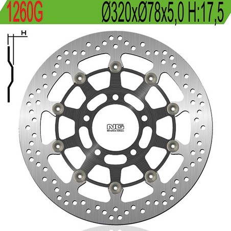 1260G DISQUE DE FREIN AVANT DX-SX Triumph Speed Triple 2005+ NG