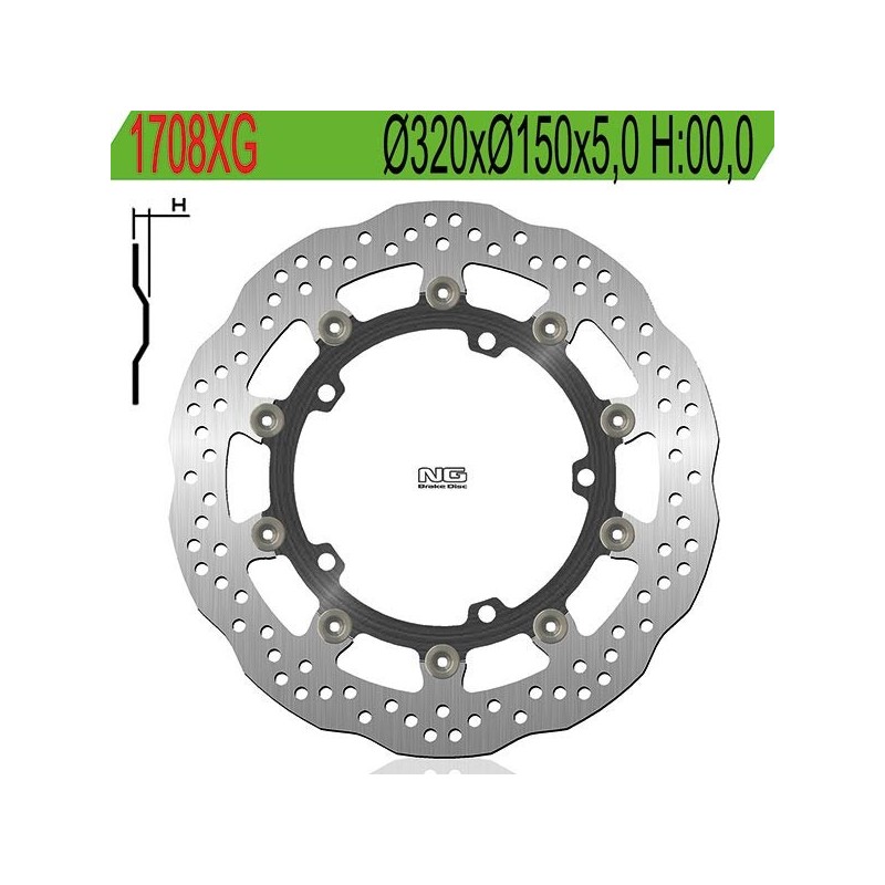 1708XG DISCO DE FRENO DELANTERO DX-SX Triumph Speed Triple ABS 2011+ NG