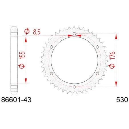 86601:43 CORONA AFAM S AC P530-D43 Triumph Speed Triple R ABS 2018+ AFAM