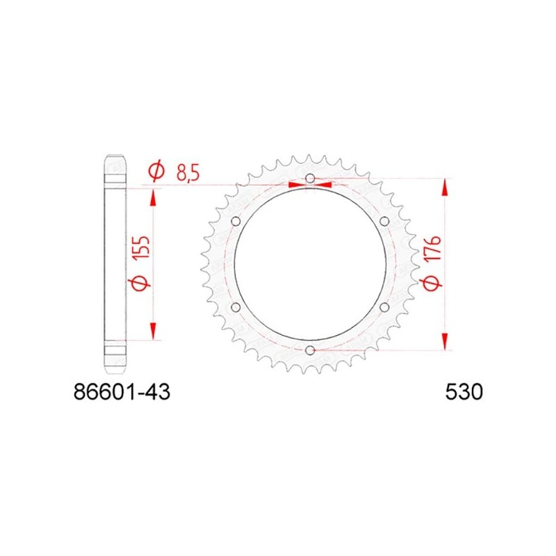 86601:43 CORONA AFAM S AC P530-D43 Triumph Speed Triple S ABS 2016+ AFAM