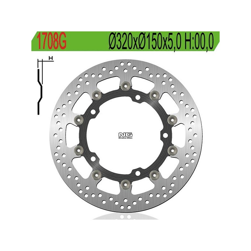 1708G FRONT BRAKE DISC DX-SX Triumph Speed Triple S ABS 2016+ NG