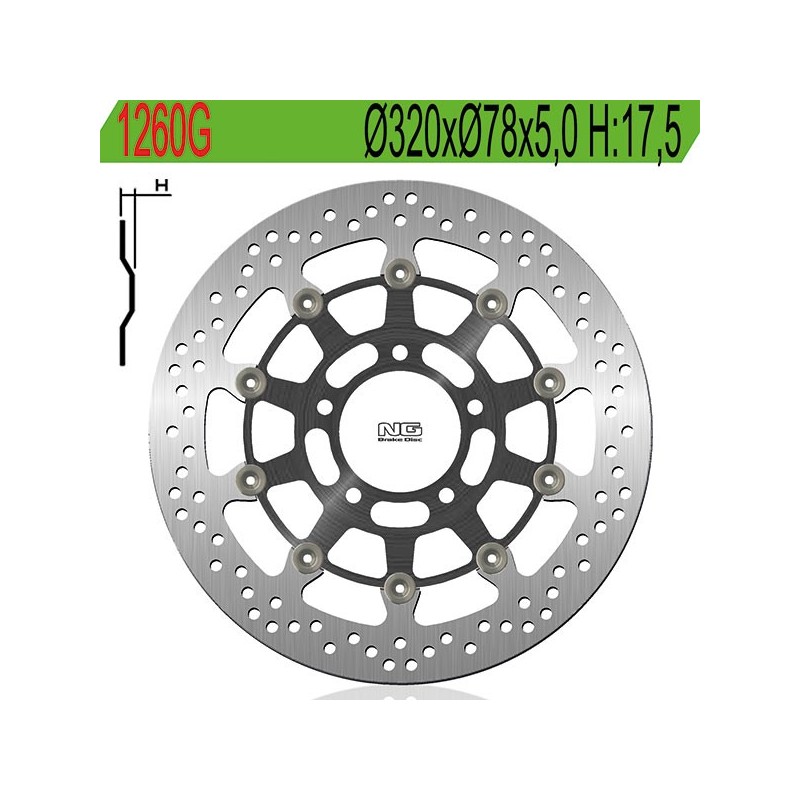 1260G FRONT BRAKE DISC DX-SX Triumph Tiger Sport ABS 2016+ NG