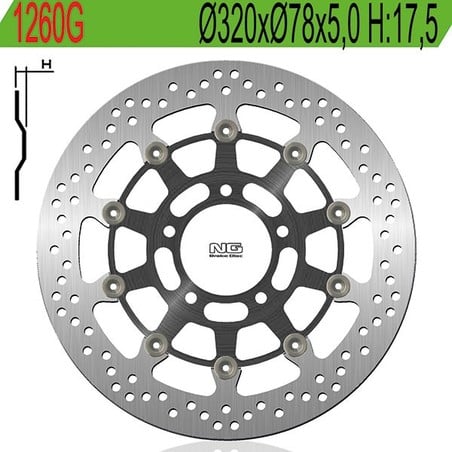 1260G FRONT BRAKE DISC DX-SX Triumph Tiger Sport ABS 2016+ NG