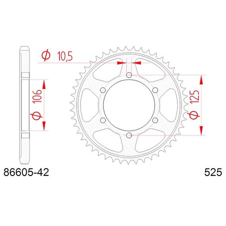 86605:42 CORONA AFAM S AC P525-D42 Triumph Speed Twin ABS 2019+ AFAM