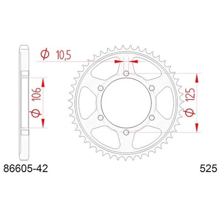 86605:42 CORONA AFAM S AC P525-D42 Triumph Thruxton 2016+ AFAM