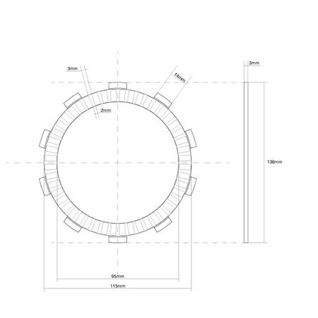741444 FRIZIONE DISCO SINGOLO GUARNITO Yamaha YZ SW 1995+ FCC