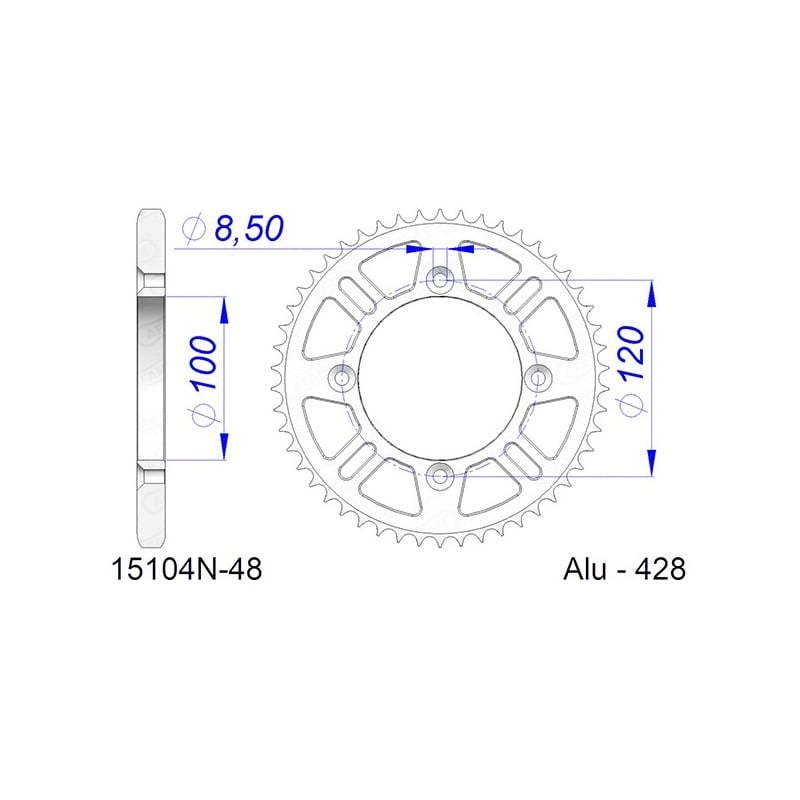 15104N:48 CORONA AFAM S AL P428-D48 Yamaha YZ SW 2002+ AFAM